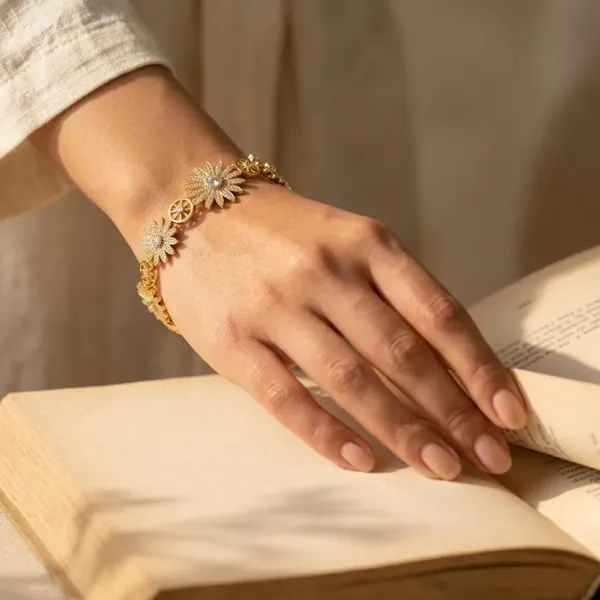 Bracelet Marguerite Dorée
