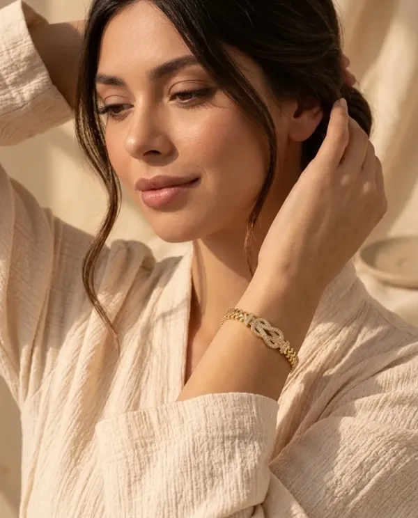 Bracelet Nœud Pavé