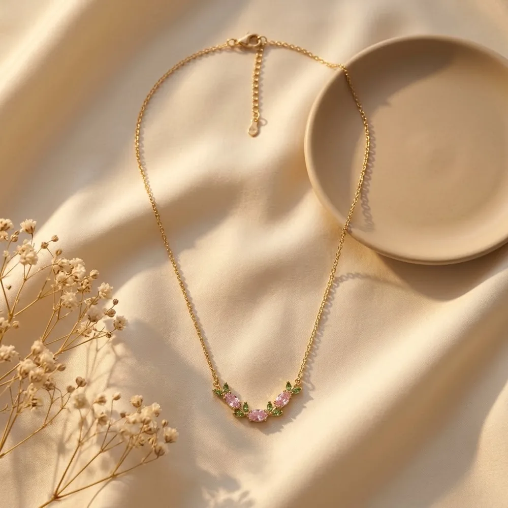 Collier Guirlande Rose — vue 2