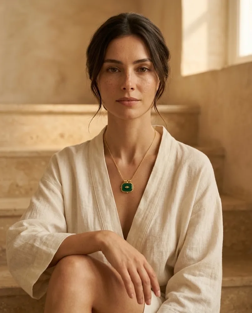Collier Œil Émeraude — vue 3