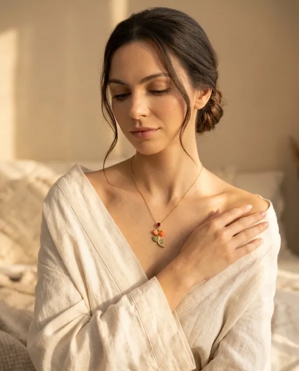 Collier Tulipe Corail