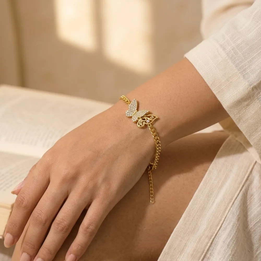 Parure Ailes Dorées — Collier, Bracelet & Puces — vue 3