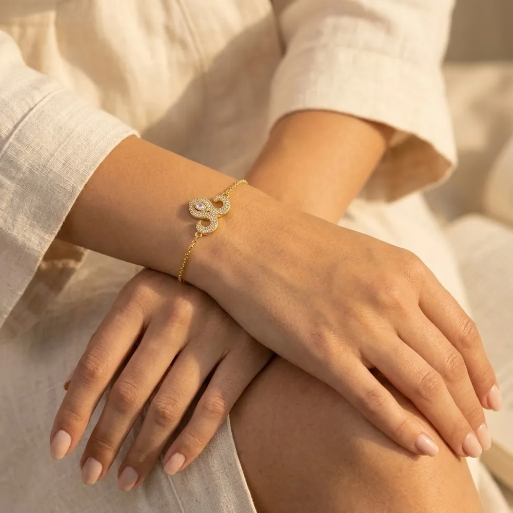 Parure Arabesque Pavée — Collier, Bracelet & Puces — vue 3